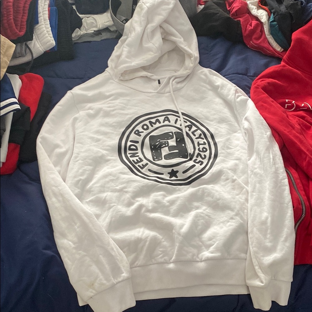 Fendi White Sweatshirt with Bold Logo